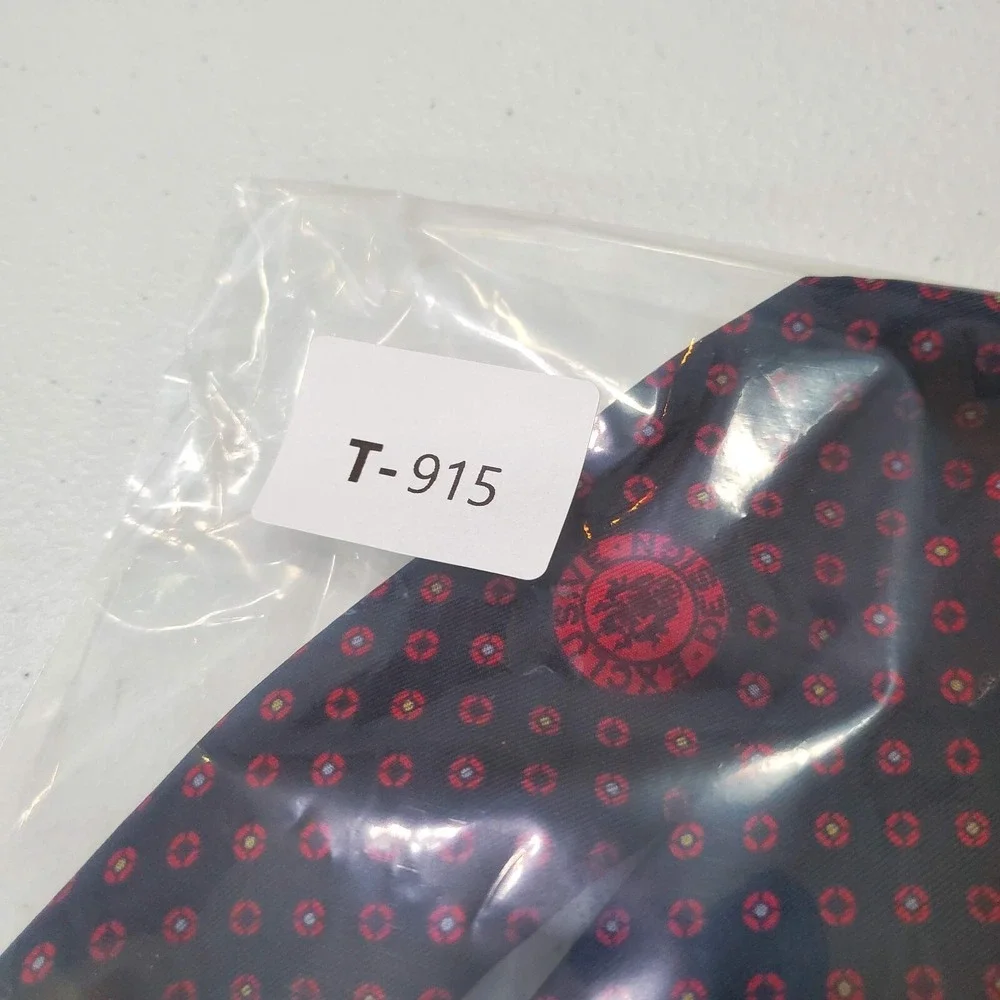 Ermenegildo Zegna Men Tie One Size Red Circle Print Allover 100% Silk READ‎